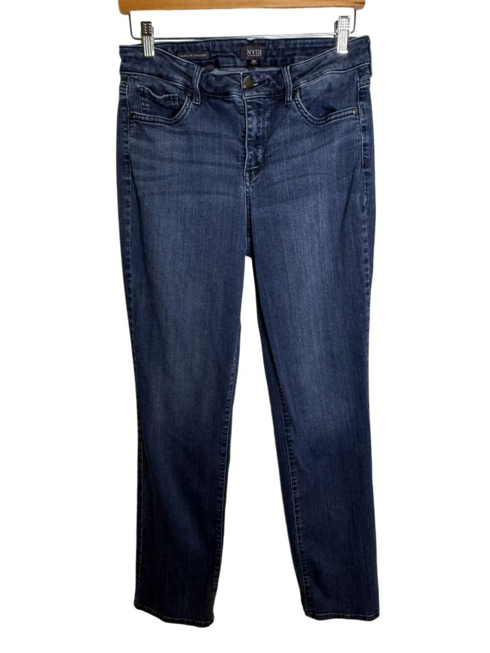 NYDJ Marilyn Straight Jeans Size 10 Lift Tuck Medium Wash